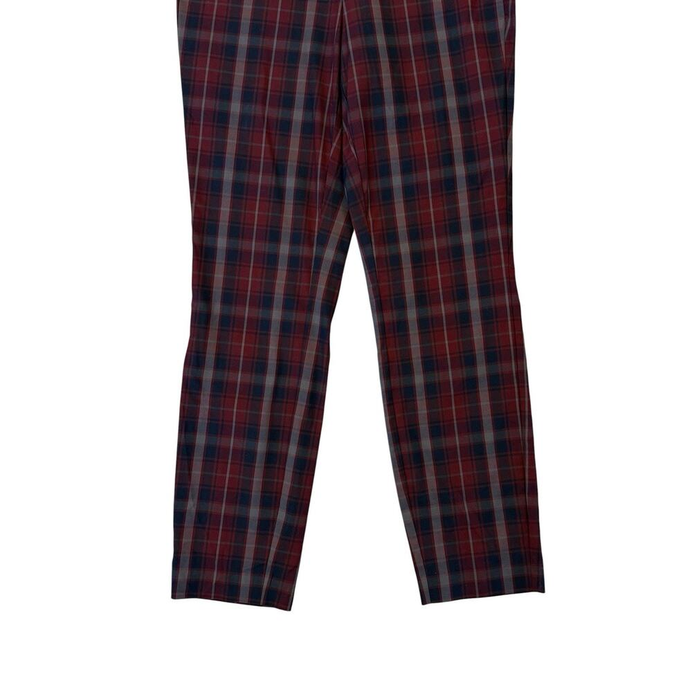 Rag & Bone Simone Pant Trousers Burgundy Plaid Check Cropped Side Zip Size 6 NEW - Picture 6 of 12